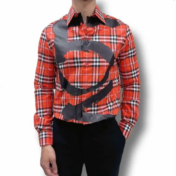 Áo Sơ Mi Nam Burberry Men's Shirt Orange Cotton 8037863 Màu Cam Kẻ Size XS - Thời trang - Vua Hàng Hiệu