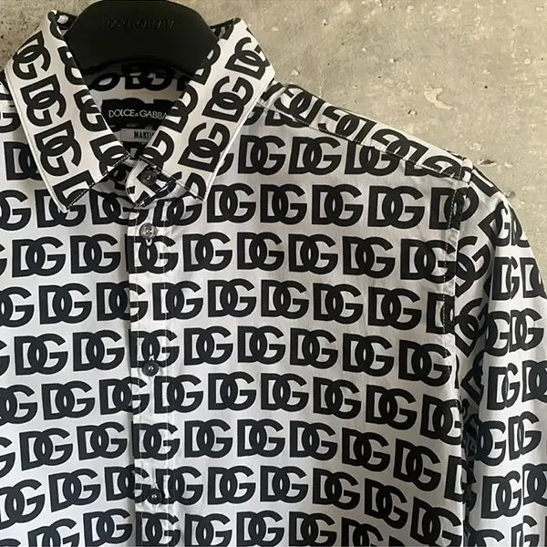Áo Sơ Mi Dolce & Gabbana D&G Dress Shirt Màu Đen Trắng Size 38