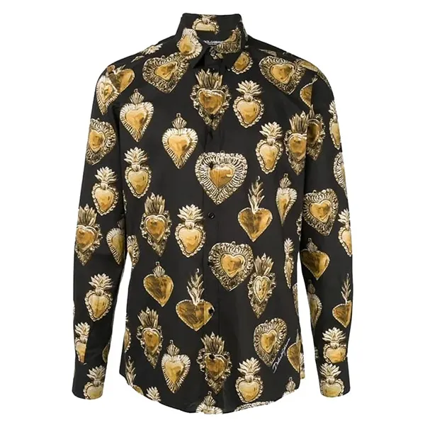 Áo Sơ Mi Nam Dolce & Gabbana D&G G5EJ1T HS5D8 Màu Vàng Đen Size 37