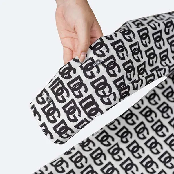 Áo Sơ Mi Nam Dolce & Gabbana D&G Logo Printed G5MO0T FSEH7 HAXAN Màu Đen Trắng Size 38