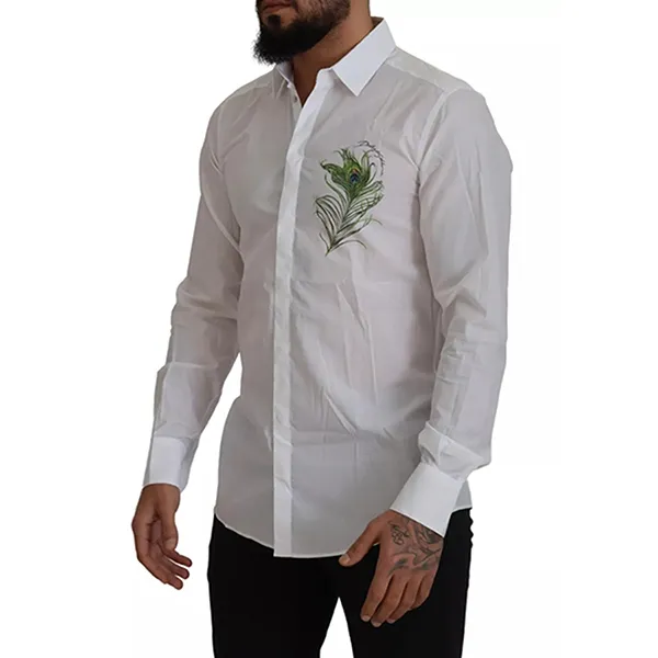 Áo Sơ Mi Nam Dolce & Gabbana D&G Shirt Gold White Cotton Peacock G5HX4T HP58U Màu Trắng Size 38 - Thời trang - Vua Hàng Hiệu