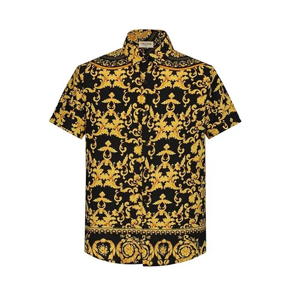 Áo Sơ Mi Nam Frilivin Structured Shirt With Baroque Patterns Màu Đen Vàng Size 50 - Thời trang - Vua Hàng Hiệu