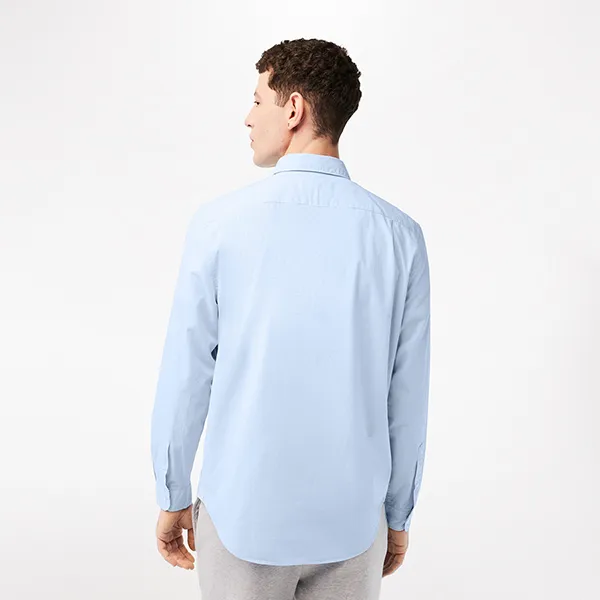 Áo Sơ Mi Nam Lacoste Regular Fit Cotton Poplin Shirt CH2564 F6Z Màu Xanh Nhạt Size 39