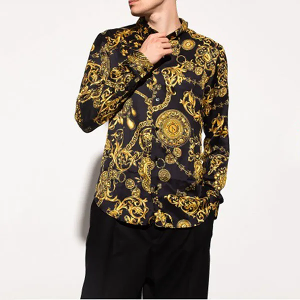 Áo Sơ Mi Nam Versace Jeans Couture Black Patterned Shirt Màu Đen Vàng Size 48 - Thời trang - Vua Hàng Hiệu