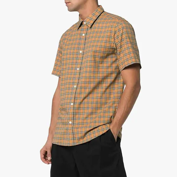 Áo Sơ Mi Ngắn Tay Nam Burberry Short Sleeved Casual 8003852 Màu Camel Size S - Thời trang - Vua Hàng Hiệu