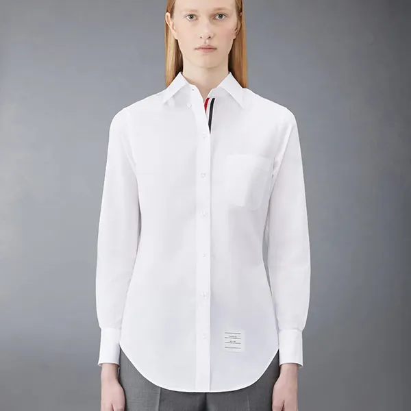 Áo Sơ Mi Nữ Thom Browne Poplin Classic Shirt FLL005E 03113 100 Màu Trắng Size 38