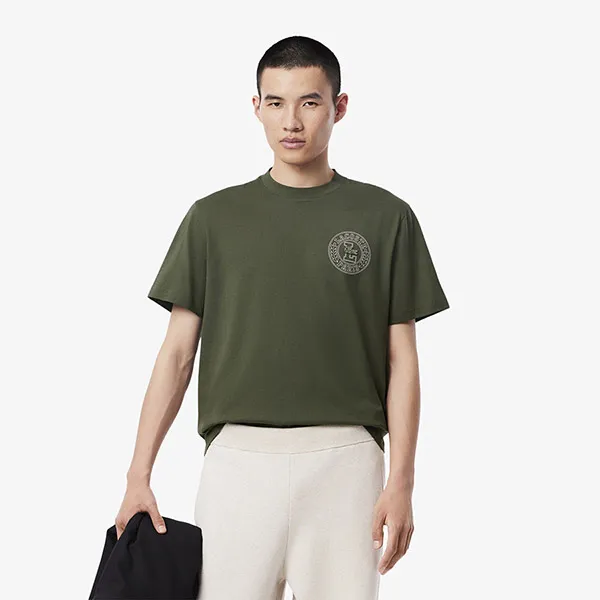 Áo Thun Nam Lacoste Badge Jersey T-Shirt TH0125 HCF Màu Xanh Green Size 3 - Thời trang - Vua Hàng Hiệu