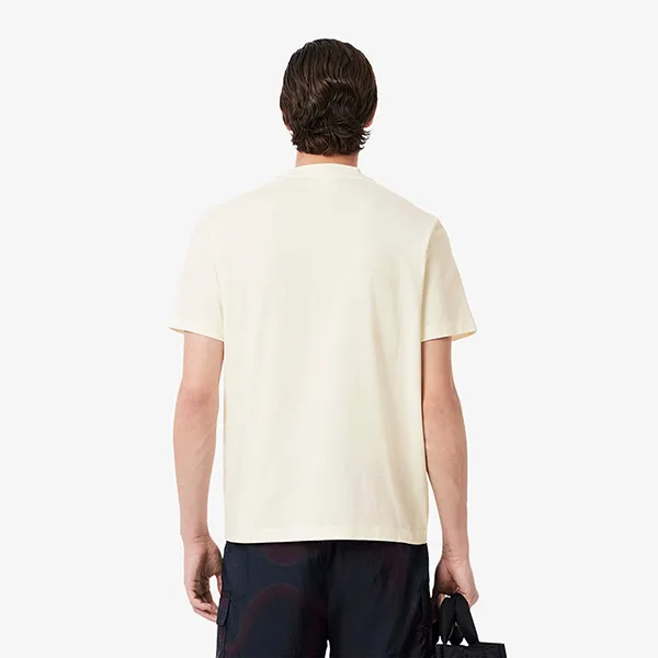 Áo Thun Nam Lacoste Badge Jersey T-Shirt TH0125 ARS Màu Trắng Kem Size 3