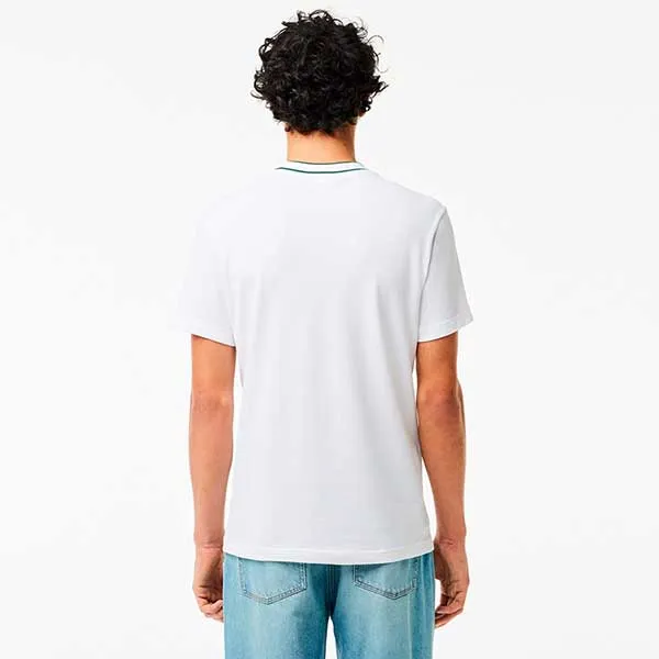 Áo Thun Nam Lacoste Lined Rib Neck Pique Tshirt TH1004 001 Màu Trắng Size 3 - Thời trang - Vua Hàng Hiệu
