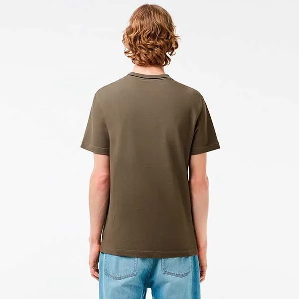Áo Thun Nam Lacoste Lined Rib Neck Pique Tshirt TH1004 316 Màu Nâu Size 3 - Thời trang - Vua Hàng Hiệu