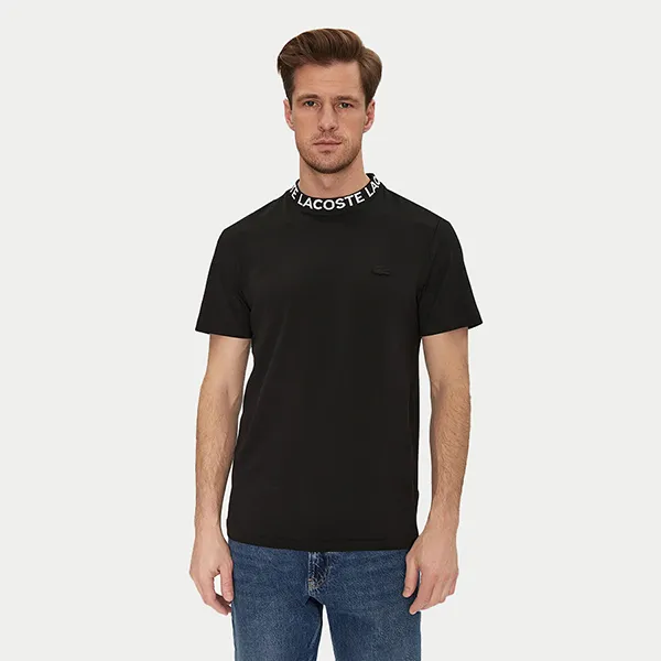 Áo Thun Nam Lacoste Men's Straight-Leg Tshirt Stretch Fabric Jacquard Collar TH9582-031 Màu Đen Size 3 - Thời trang - Vua Hàng Hiệu