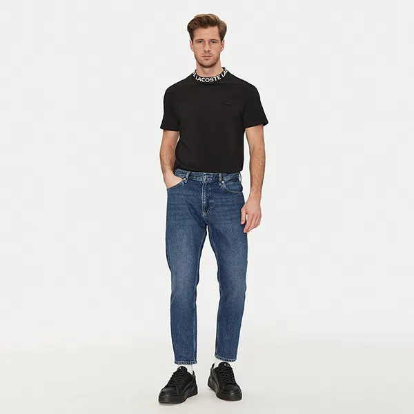 Áo Thun Nam Lacoste Men's Straight-Leg Tshirt Stretch Fabric Jacquard Collar TH9582-031 Màu Đen Size 3 - Thời trang - Vua Hàng Hiệu