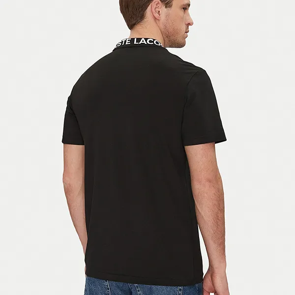Áo Thun Nam Lacoste Men's Straight-Leg Tshirt Stretch Fabric Jacquard Collar TH9582-031 Màu Đen Size 3 - Thời trang - Vua Hàng Hiệu