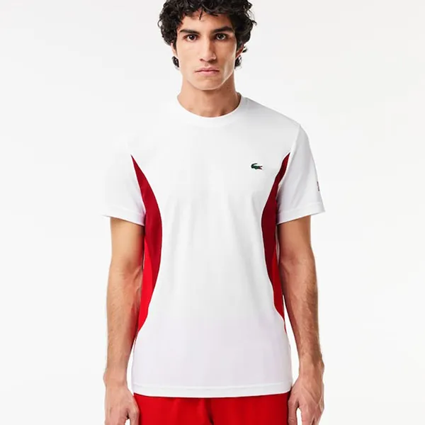 Áo Thun Nam Lacoste Mens x Novak Djokovic TH7539-51-001 Tshirt Màu Đỏ Trắng Size 3 - Thời trang - Vua Hàng Hiệu