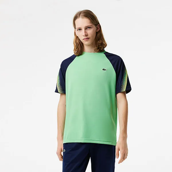Áo Thun Nam Lacoste Sport Regular Fit Logo Stripe T-Shirt TH5196 53G XHI Màu Xanh Size 4 - Thời trang - Vua Hàng Hiệu