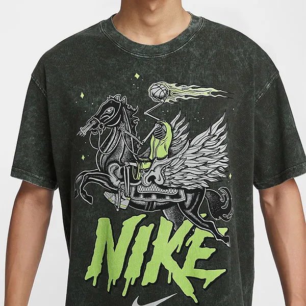 Áo Thun Nam Nike Men's Max90 Basketball T-Shirt HF8200-355 Màu Xanh Rêu Size S