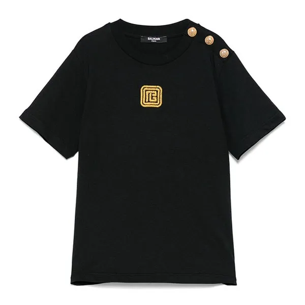Áo Thun Nữ Balmain Kids Black Embroidered Logo T-Shirt BW8P61 Z1751 930OR Màu Đen Size 13Y - Thời trang - Vua Hàng Hiệu
