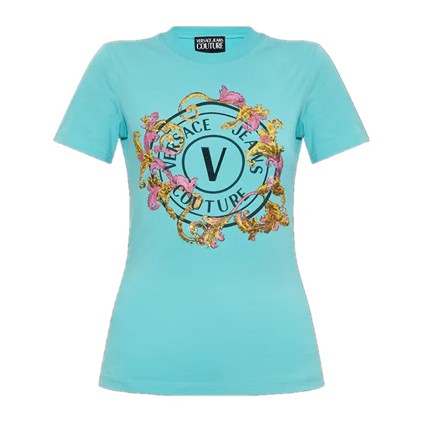Áo Thun Nữ Versace Jeans Couture T-Shirt 78HAHC01 CJ02C 239 Màu Xanh Blue Size S - Thời trang - Vua Hàng Hiệu