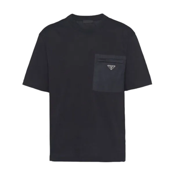 Áo Thun Nam Prada Logo Cotton Jersey In Black T-Shirt UJN661 11CK F0009 Màu Đen Size M