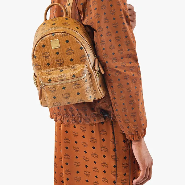 Balo MCM Stark Side Studs Bebe Boo Backpack In Visetos Size Mini - Túi xách - Vua Hàng Hiệu
