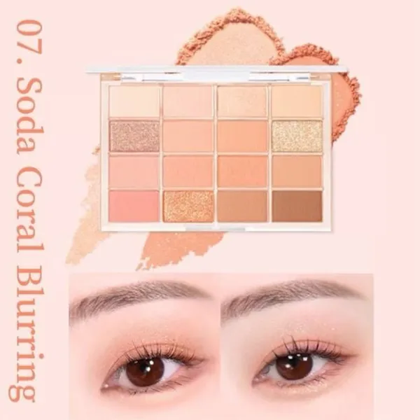 Bảng Phấn Mắt Wakemake Soft Blurring Eye Palette 16 Ô Màu Tone 07 Soda Coral Blurring 13g - Trang điểm - Vua Hàng Hiệu