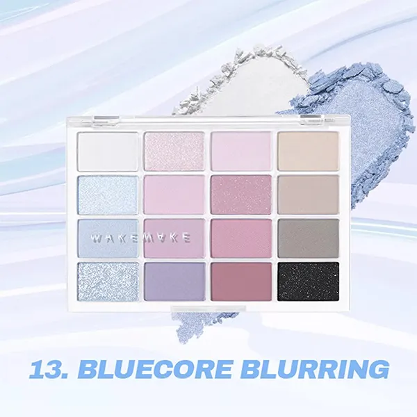 Bảng Phấn Mắt Wakemake Soft Blurring Eye Palette 16 Ô Màu Tone 13 Bluecore Blurring 13g