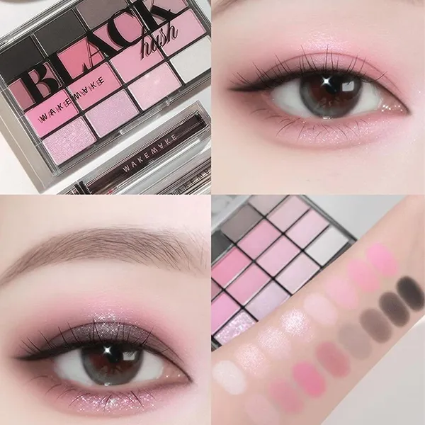Bảng Phấn Mắt Wakemake Soft Blurring Eye Palette 16 Ô Màu Tone 16 Black Hush Blurring