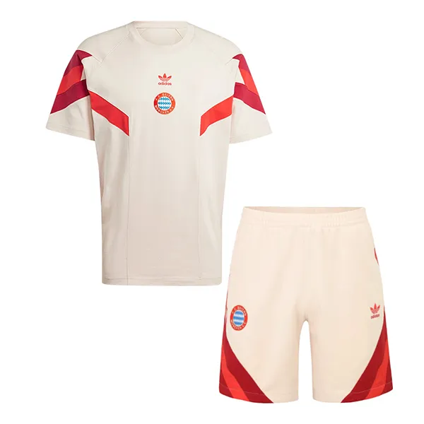 Bộ Quần Áo Cộc Tay Nam Adidas FC Bayern Originals Màu Kem/Đỏ Size XS (Form Âu)