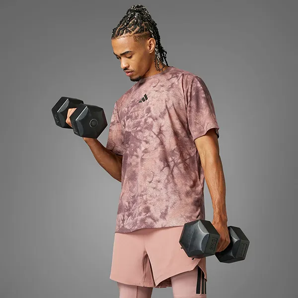 Bộ Quần Áo Cộc Tay Nam Adidas Power 3-Stripes JP3341/JI8207 Màu Hồng Size L (Form Á) - Thời trang - Vua Hàng Hiệu