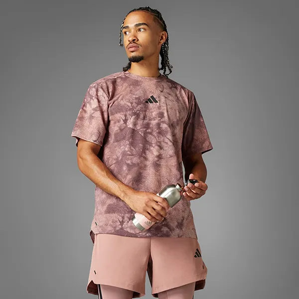 Bộ Quần Áo Cộc Tay Nam Adidas Power 3-Stripes JP3341/JI8207 Màu Hồng Size L (Form Á) - Thời trang - Vua Hàng Hiệu