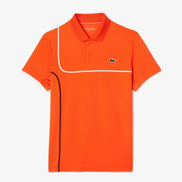 Bộ Quần Áo Cộc Tay Nam Lacoste Men's Tennis DH7362 FHR/ GH7460 BZD Màu Cam/Đỏ