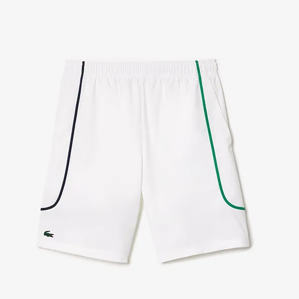 Bộ Quần Áo Cộc Tay Nam Lacoste Men's Tennis DH7362 PSN / GH7460 001 Màu Vàng/Trắng