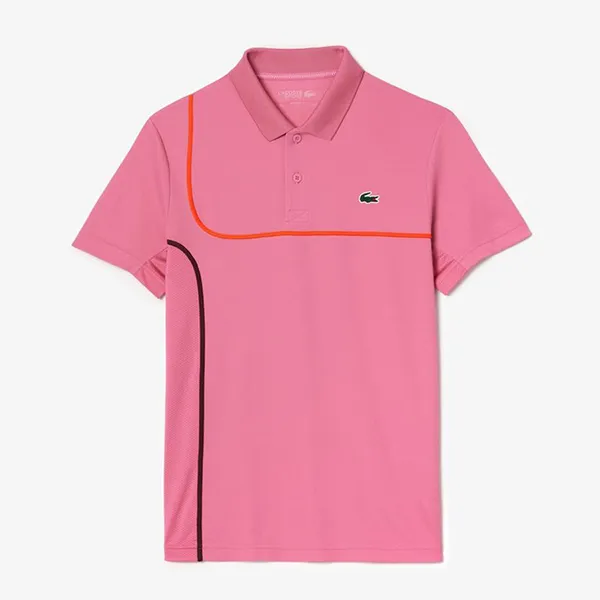 Bộ Quần Áo Cộc Tay Nam Lacoste Men's Tennis DH7362 UI4/GH7460 BZD Màu Hồng/Đỏ