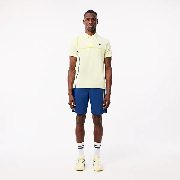 Bộ Quần Áo Cộc Tay Nam Lacoste Men's Tennis DH7362 PSN / GH7460 HBM Màu Vàng/Xanh