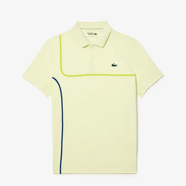 Bộ Quần Áo Cộc Tay Nam Lacoste Men's Tennis DH7362 PSN / GH7460 HBM Màu Vàng/Xanh