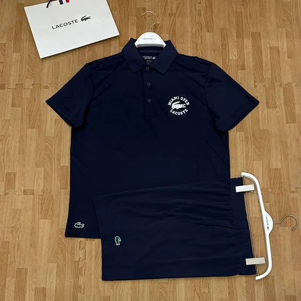 Bộ Quần Áo Cộc Tay Nam Lacoste Men's Ultra-Dry GH7452 / DH7759 Màu Xanh Navy Size 5