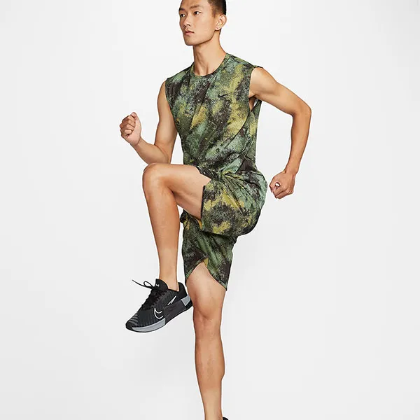 Bộ Quần Áo Nam Nike Sleeveless Fitness FZ8037-386/FZ0743-386 Màu Xanh Lá Size S (Form Á)