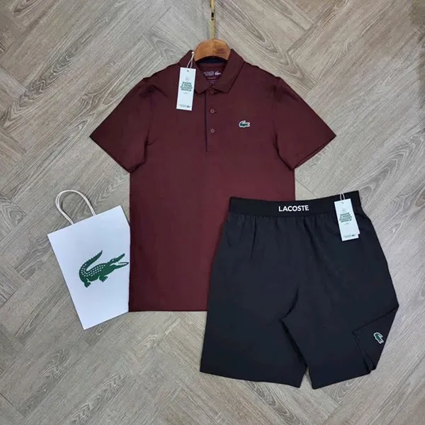 Bộ Thể Thao Nam Lacoste Sportswear DH2583-CM9/ GH6961-522 Màu Đỏ Đen Size 3