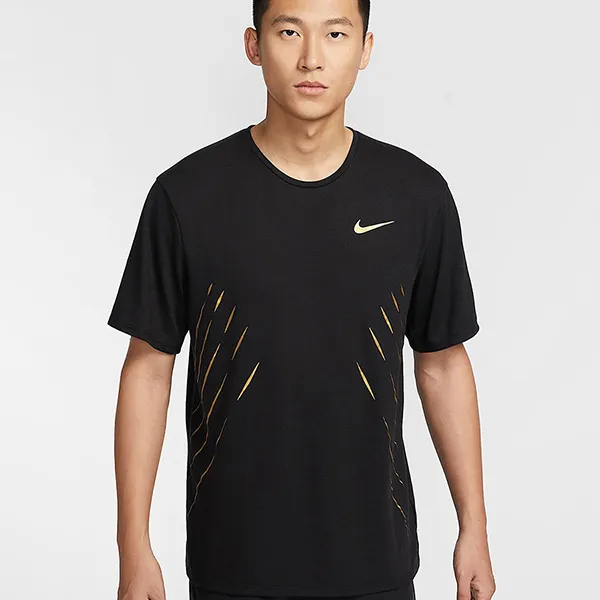 Bộ Thể Thao Nam Nike Men's Dri-Fit Short Sleeve Drying Running Top Country Quick Màu Đen Xám Size S (Form Á)
