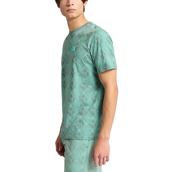 Bộ Thể Thao Nam Puma Men's Essential Logomania Allover Print Màu Xanh Size S (Form Âu)