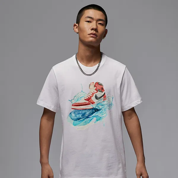 Bộ Thể Thao Nam Nike Flight Essentials AJ1 Màu Trắng - Xanh Size S