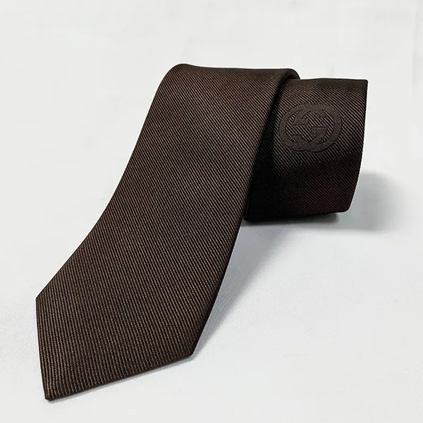 Cà Vạt Nam Gucci Interlocking GG Logo Neck Tie In Coffee Brown 550568 Màu Nâu Cafe - Thời trang - Vua Hàng Hiệu