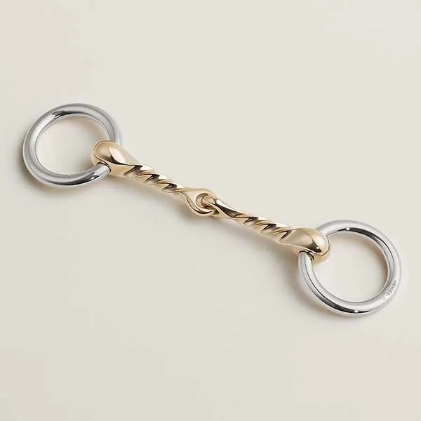 Cài Khăn Choàng Hermès Mors Torsade Scarf 90 Ring H603704S 00 Màu Vàng Bạc - Phụ kiện - Vua Hàng Hiệu