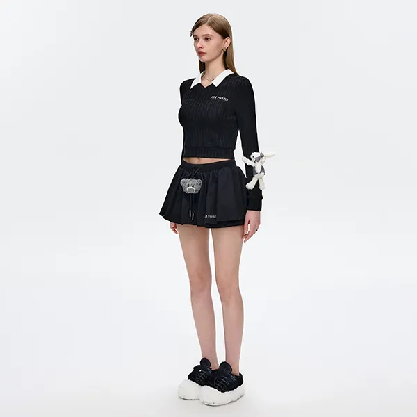 Chân Váy 13 De Marzo Bear A-Line Skirt Black Màu Đen