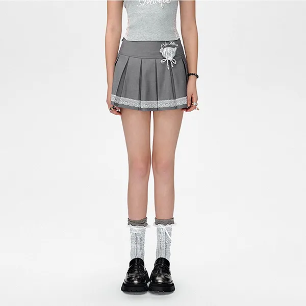 Chân Váy 13 De Marzo Bear Lacy Bowknot Skirt Grey Màu Xám - Thời trang - Vua Hàng Hiệu