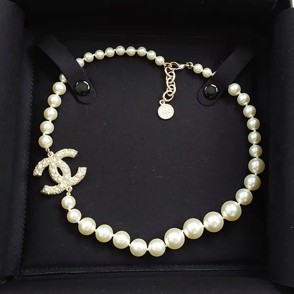 Dây Chuyền Nữ Chanel Pearl Necklace CC Màu Trắng - Trang sức - Vua Hàng Hiệu