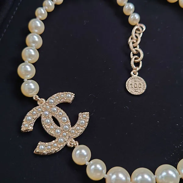 Dây Chuyền Nữ Chanel Pearl Necklace CC Màu Trắng - Trang sức - Vua Hàng Hiệu