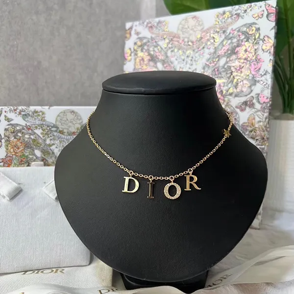 Dây Chuyền Nữ Dior Evolution Necklace Gold Finish Metal And Crystals N1308DVOCY_D301 Màu Vàng - Trang sức - Vua Hàng Hiệu