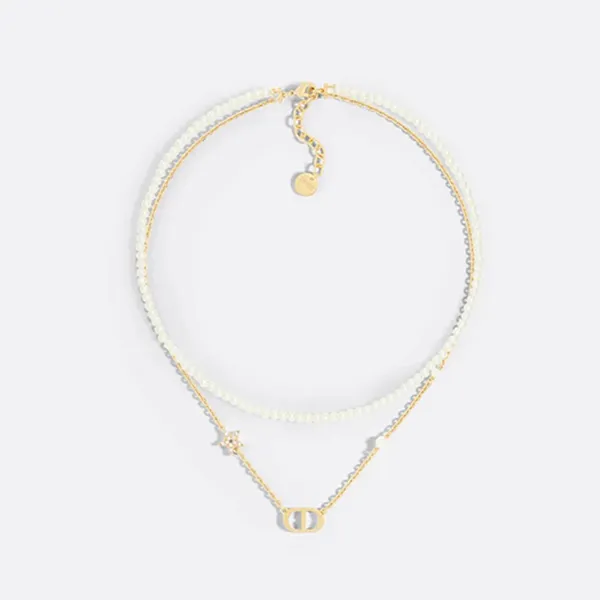 Dây Chuyền Nữ Dior Necklace Small CD Necklace Gold N3116WOMCY D03S Màu Trắng Vàng - Trang sức - Vua Hàng Hiệu