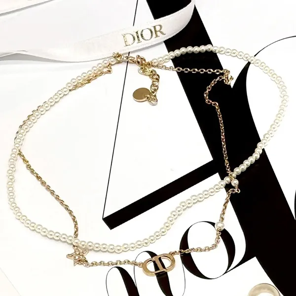 Dây Chuyền Nữ Dior Necklace Small CD Necklace Gold N3116WOMCY D03S Màu Trắng Vàng - Trang sức - Vua Hàng Hiệu